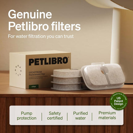 PETLIBRO 6 Packs Replacement Filters for Dockstream Cat Water Fountain PLWF105/PLWF115/PLWF005, 3 Months Set of Replacement Filters for Ultra Quiet Pet Water Fountain