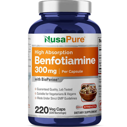 Benfotiamine 300mg 180 Veggie Caps (Non-GMO,Vegan 