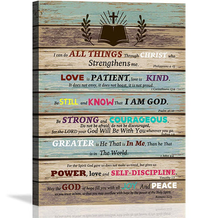 Inspirational Wall Art Scripture Bible Verse Wall Art Christian Canvas Art for Office Bathroom Bedroom Wall Decor Rustic Farmhouse Wall Decor Religious Gifts Be Still and Know that I am God