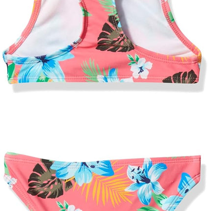 Kanu Surf Traje de baño de 2 piezas tipo bikini de carreras para playa, UPF 50+, para niñas, Addie, Peggy Coral, 8