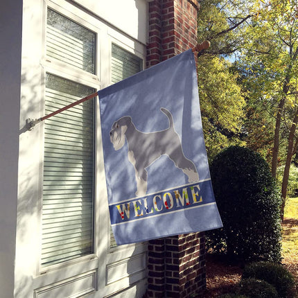 Caroline's Treasures BB8350CHF Schnauzer Welcome Flag Canvas Tamaño Casa, Tamaño Casa, multicolor