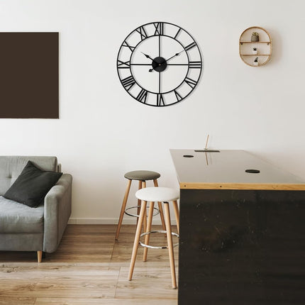 Mee 2ou Wall Clock - 47CM Non Ticking Metal Wall Clock Roman Numerals