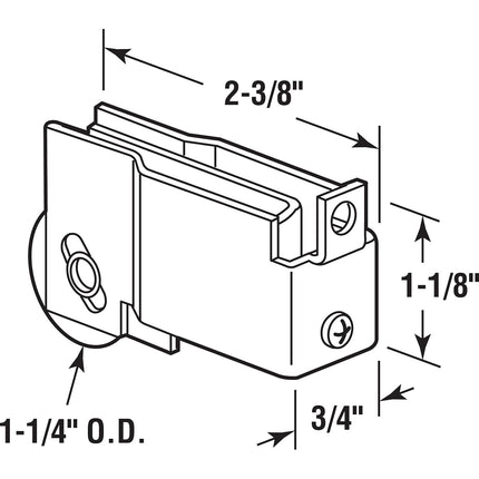 Prime-Line MP1515 Roller Assembly with Steel Ball Bearing, 1-1/4"