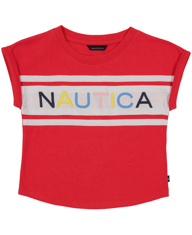Nautica Girls' Short Sleeve Graphic Logo T-Shirt, 