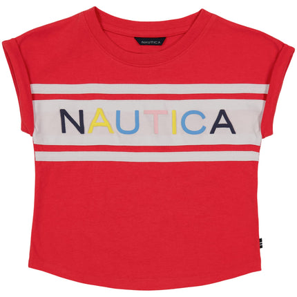 Nautica Girls' Short Sleeve Graphic Logo T-Shirt, 