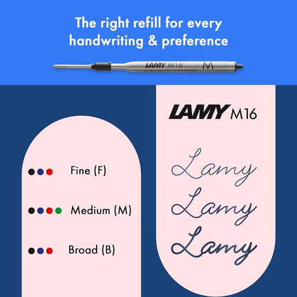 Lamy safari pink - Ballpoint Pen with ergonomic grip & line width M - for pleasant long writing - made of robust ASA plastic – including large capacity refill M 16 in blue