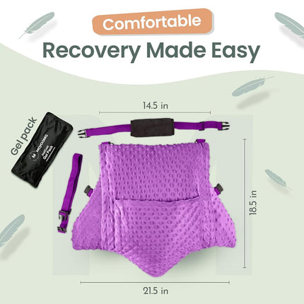 MOYOAMA 2 Pcs Hysterectomy Pillow Set - Incl 1 Gel Pack for Soothing Relief - Hysterectomy Recovery Must Haves After C Section,Post Surgery Pillow,Abdominal Surgery Recovery Pillow,Hysterectomy Gifts