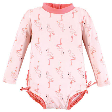 Hudson Baby Girls' Baby and Toddler Swimsuit, Pink