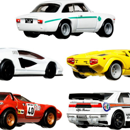 Hot Wheels Premium Car Culture Set of 5 Toy Cars in Collectible Container, Che Figata Die-Cast 1:64 Scale 5-Pack