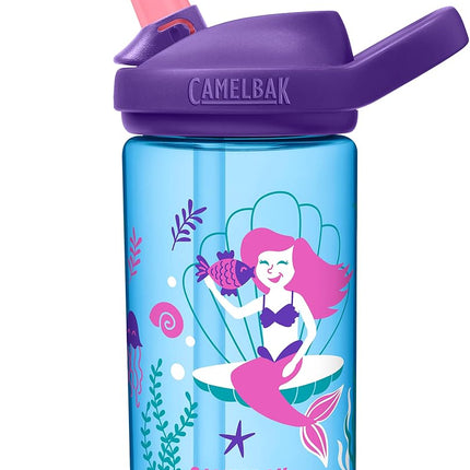 CamelBak eddy+ Botella de agua infantil de 400 ml con Tritan Renew – Tapa con pajita, a prueba de fugas cuando está cerrada, Magical Mermaids