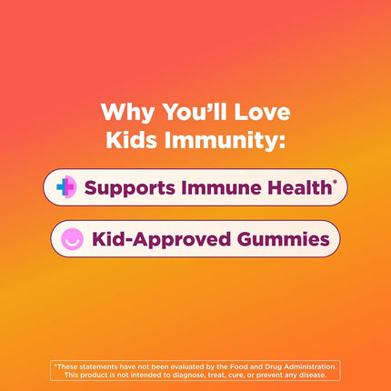 OLLY Kids Immunity Gummy Multivitamin, 25 Day Supply (50 Count), Cherry Berry, Wellmune, Elderberry, Acerola Cherries, Chewable Supplement