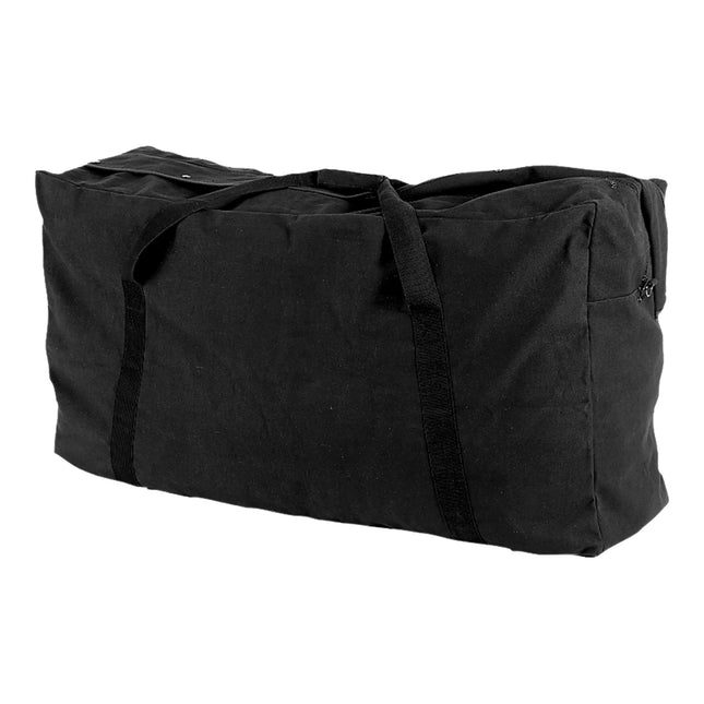 Champion Sports Oversized Canvas Zippered Duffle Bag, Black, 22-Ounce