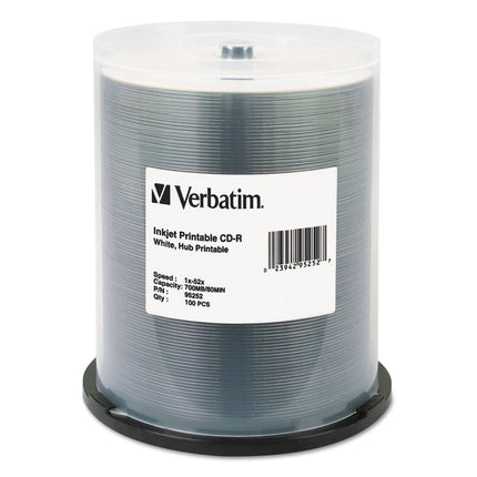 Verbatim CD-R 700MB 52X White Inkjet Hub Printable