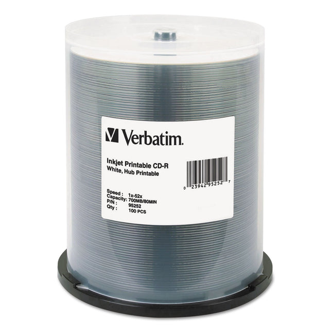 Verbatim CD-R 700MB 52X White Inkjet Hub Printable