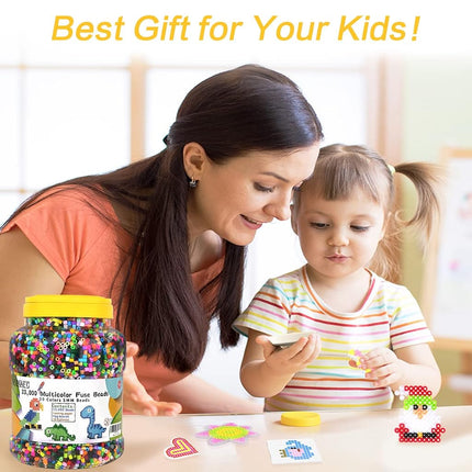 INSCRAFT 23000 pcs Fuse Beads Kit for Kids Crafts, 30 Colors Iron Beads Set