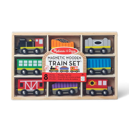 Melissa & Doug Wooden Train Cars (8-Piece Train Set)