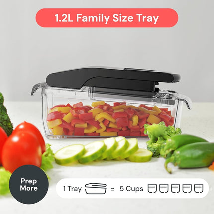 Fullstar Vegetable Chopper - Spiralizer Vegetable Slicer - Onion Chopper with Container - Pro Food Chopper - Slicer Dicer Cutter - (4 in 1, Clear)