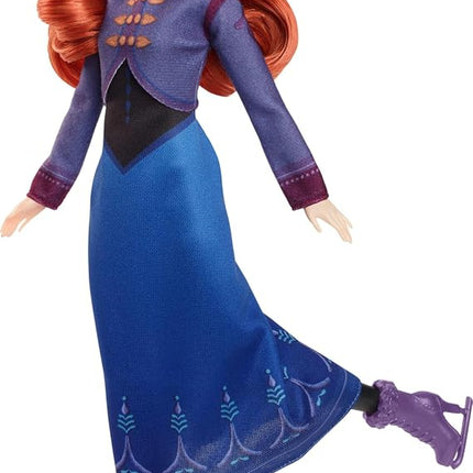 Mattel Disney Frozen Anna Fashion Doll & Accessories, Ice-Skating Look with Removable Dress & Skates Plus 1 Pair of Shoes, Inspired by Frozen: Winter Festival