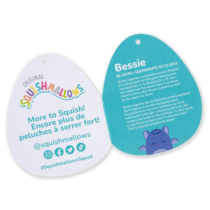 Squishmallows Original 5-Pulgadas Bessie Murciélago de Arándanos - Peluche Oficial de Jazwares