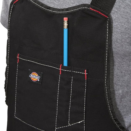 Dickies 16-Pocket Workshop Bib Apron, Durable Canvas Construction, Reinforced Edges, Adjustable Belt, Black