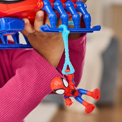 Marvel Spidey and His Amazing Friends Team Spidey Copter, 7.6-cm (3 inch) Action Figure & Toy Vehicle with Projectile, Super Hero Toys, Ages 3+, Red