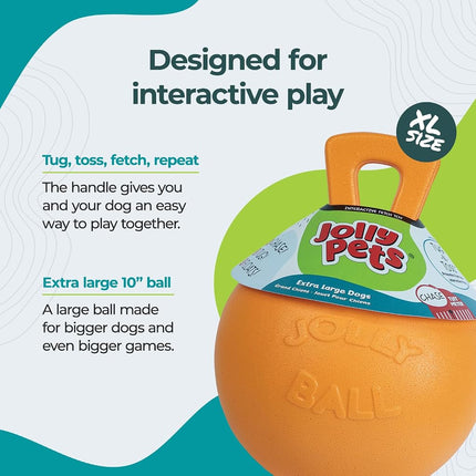 Jolly Pets Tug-n-Toss Dog Toy, 25 cm, Orange