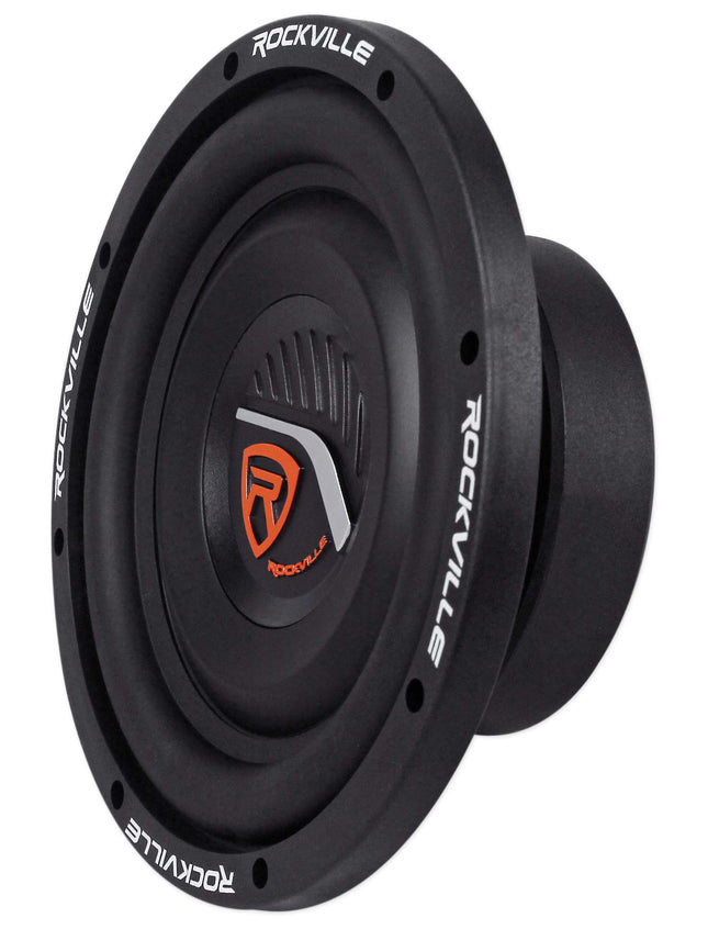 Rockville W8T4-S4 Subwoofer de Coche de Montaje Poco Profundo de 8" y 1000 W, compatible con CEA-2006, 4 ohmios