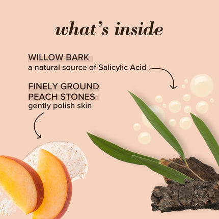 Burt's Bees® Natural Peach and Willow Bark Deep Pore Exfoliating Facial Scrub – 1 x Tube 110 grams