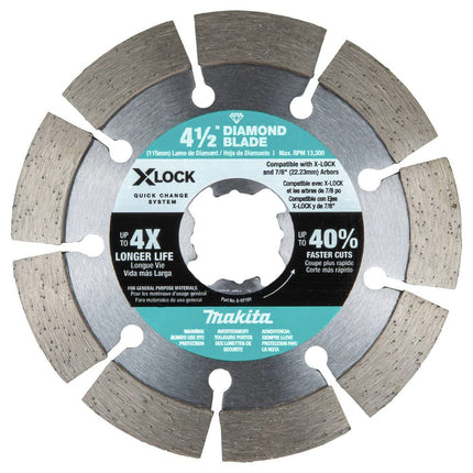 E-12647 X-Lock 4-1/2" Diamond Blade Variety Pack for Masonry Cutting, 3/pc