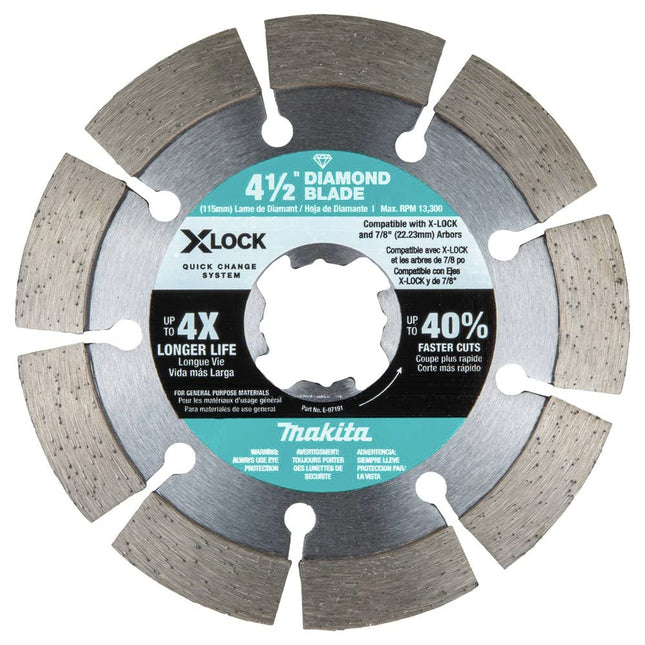 E-12647 X-Lock 4-1/2" Diamond Blade Variety Pack for Masonry Cutting, 3/pc