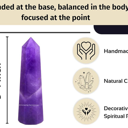 Amazing Gemstone Cobalt Calcite Crystal Towers - Natural Healing Crystal Point Obelisk for Reiki Healing and Crystal Grid (3" to 4" INCH)