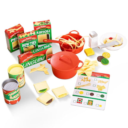 Melissa & Doug Coffret Pâtes à Cuisiner et Servir | Jouet en bois pour cuisine d'enfant, avec accessoires de cuisson | 3 ans et +