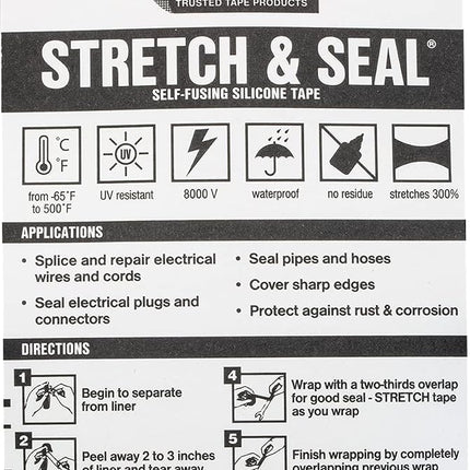 Nashau 386SSC Stretch and Seal Self-Fusing Silicone Tape, 3 Metre [Tools & Home Improvement]