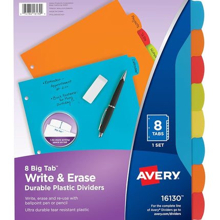 Avery Big Tab Write & Erase Durable Plastic Divide