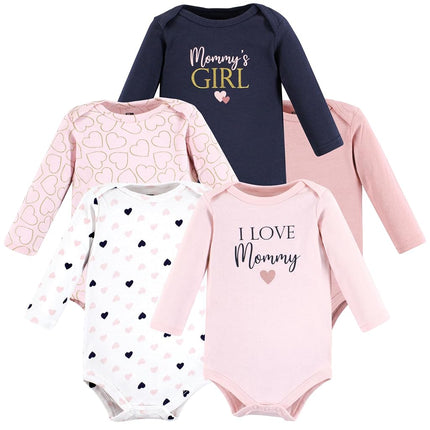 Hudson Baby body de algodón de manga larga unisex para bebé, rosa marino mamá niña, 12-18 meses