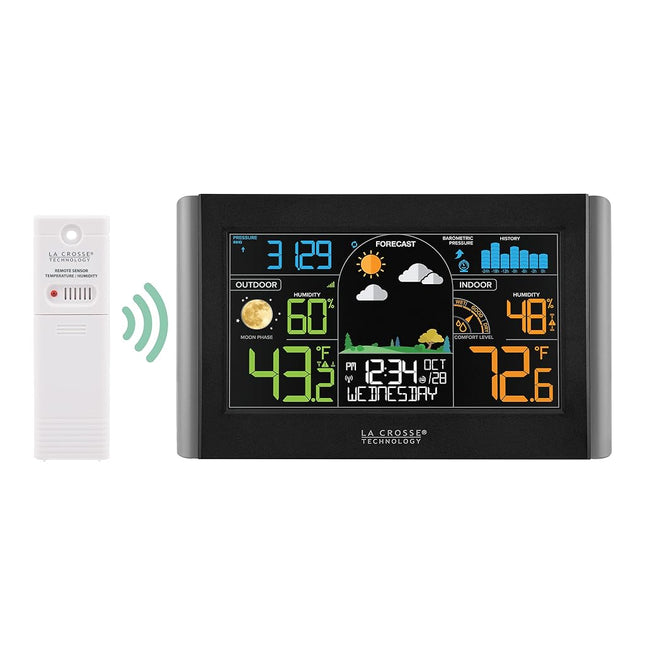 La Crosse Technology S77925-INT Wireless Color Weather Station, Black