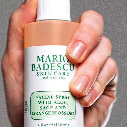 Rociador facial con aloe, salvia y azahar de Mario Badescu, unisex, 8 oz en espray