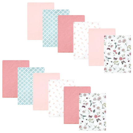 Lot de langes en flanelle de coton unisexe Hudson Baby, motif colibris, taille unique