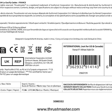 Thrustmaster F1 Wheel Add-On - Precision Racing Wheel with Official Ferrari License, Compatible with PlayStation, Xbox, and PC