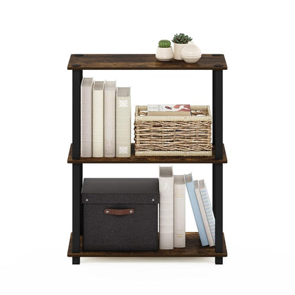 Furinno TURN-S-TUBE 3-Tier Tool-Free Corner Shelf, Amber Pine
