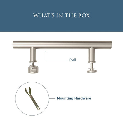 National Hardware N700-101 Interior Sliding Barn Door Hardware Madison Pull, 12 in, Satin Nickel