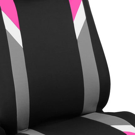 FH GROUP FH-FB033217 Fundas de asiento modernistas prémium de tres filas, rosa/negro, aptas para la mayoría de coches, camiones, SUV o furgonetas