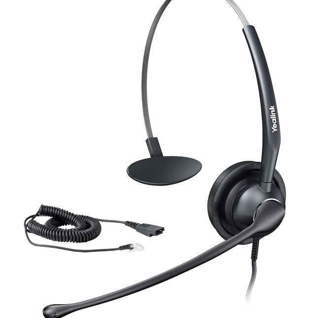 Yealink Headset YHS34 Mono - One Ear Headphones - with RJ Connection Cable