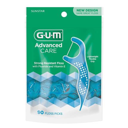GUM Advanced Care Flossers, Fresh Mint, Vitamin E & Fluoride, 90 Count