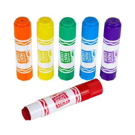 Crayola® Washable Paint Sticks, Assorted Colors, Pack Of 6 Sticks