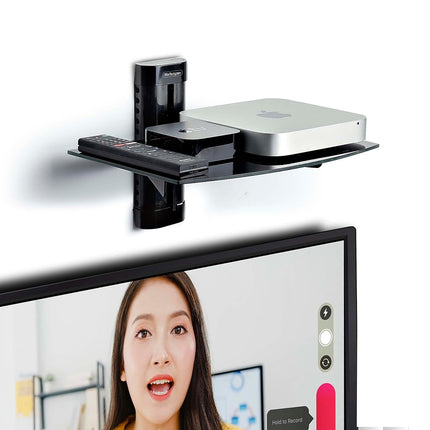 StarTech Floating Wall-Mounted AV Shelf, Tempered Glass Shelf
