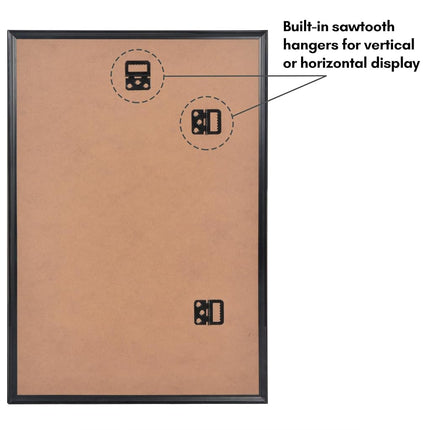 Americanflat Black Picture Frame 13x19 Set of 3, 13x19 Frame with Slim Molding, Plexiglass Cover and Hardware for Horizontal or Vertical Wall Hanging
