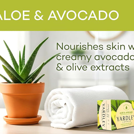 Yardley London Aloe and Avocado Naturally Moisturizing Bath Bar 4.0 oz (Pack of 12)