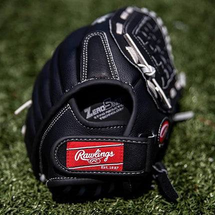 Guante Rawlings Softball Series, Basket Web, 13 pulgadas, lanzamiento con la mano derecha, negro/gris, modelo: RSB130GB-6/0 13 BSK/NFC
