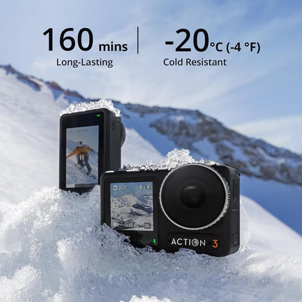 DJI Osmo Action 3 Outdoor Combo, 4K/120fps Action Camera with chest & Backpack Strap Mount for hiking and cycling, Super-Wide FOV, HorizonSteady, Cold Resistant & Up to 320 Mins with 2 Batteries